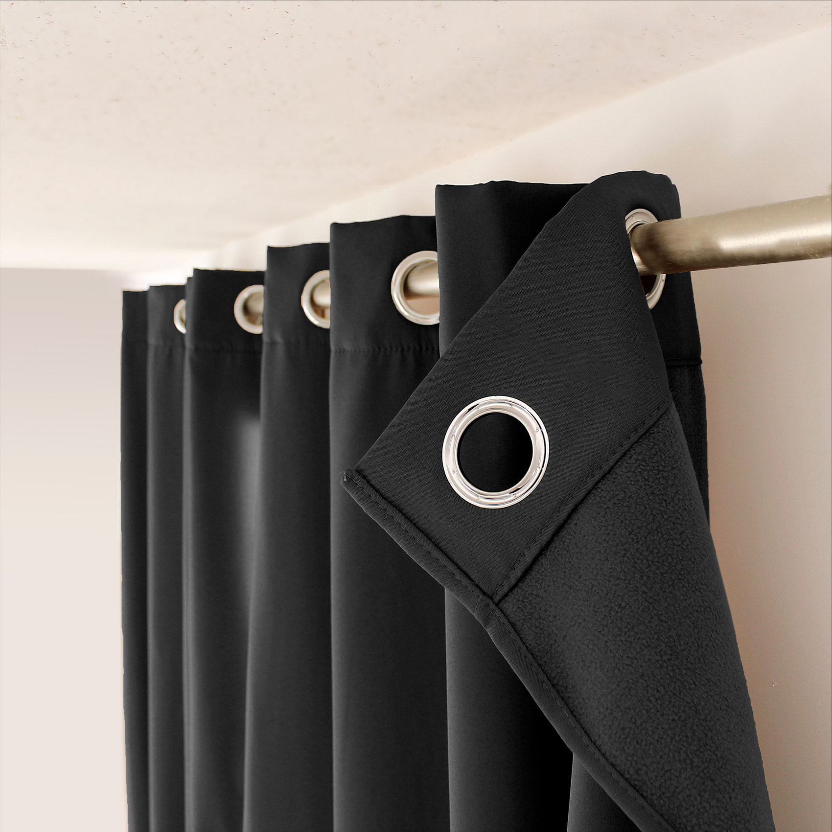 Rideau thermique en microfibre doublée - Gris Foncé