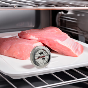 termómetro para carne de acero inoxidable - resistente hasta 300 grados - indicador de temperatura hasta 120 grados