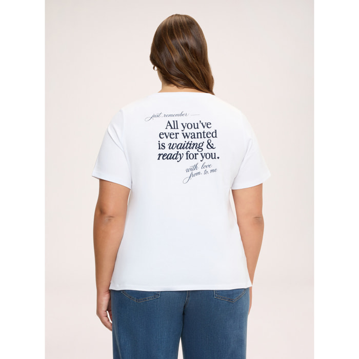 Fiorella Rubino - T-shirt in cotone con scritta - Bianco