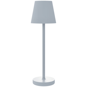 Lámpara de Mesita de Noche Inalámbrica, Lámpara de Mesa Táctil con Luces LED, USB-C Recargable, 3 Temperaturas de Color y Pantalla de Acrílico, para Dormitorio, Salón, Gris