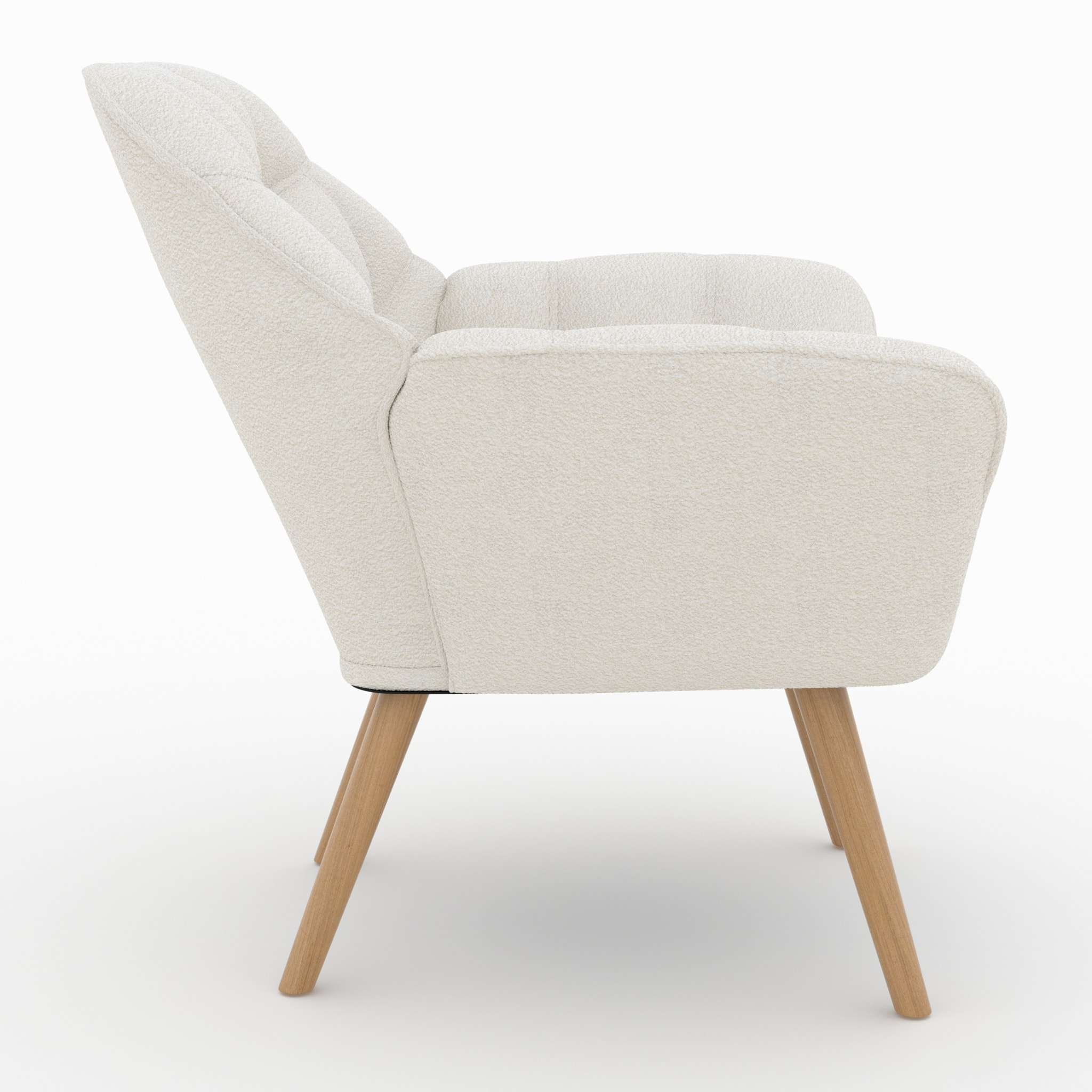 Fauteuil en tissu bouclé blanc - Simba
