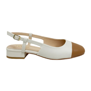 Décolleté sling back Donna Tata Italia Bianco