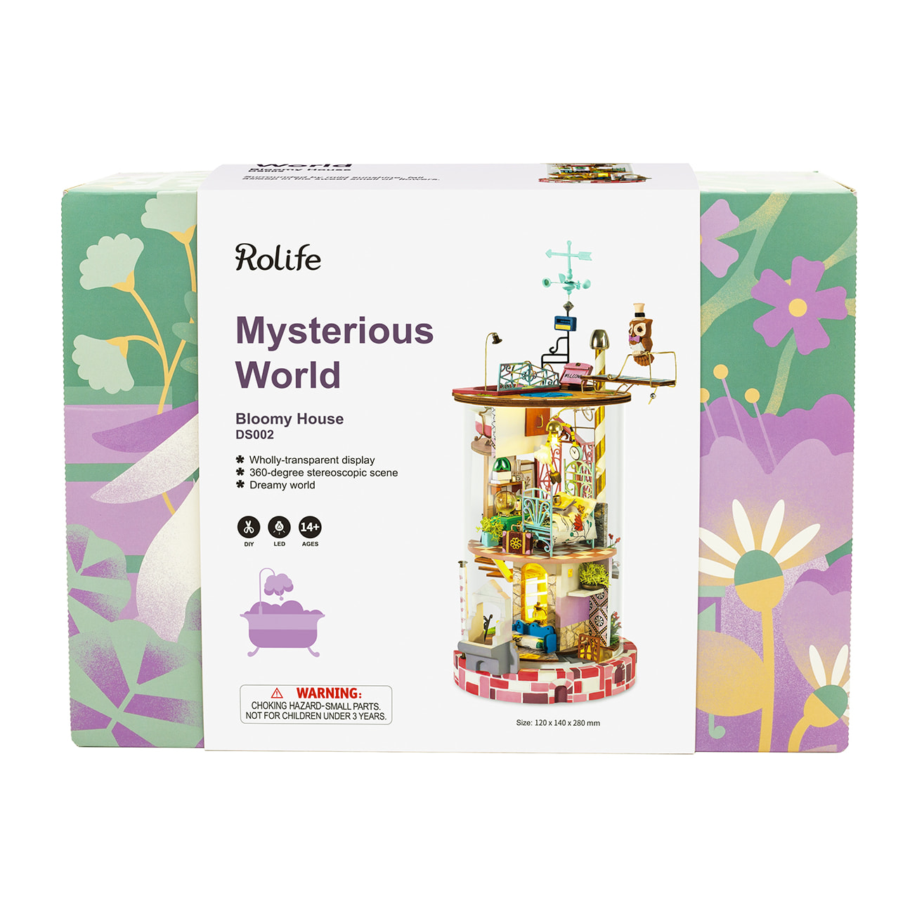 Bloomy House Modello 3D realistico con grande dettaglio e luci a led, 193 pezzi.