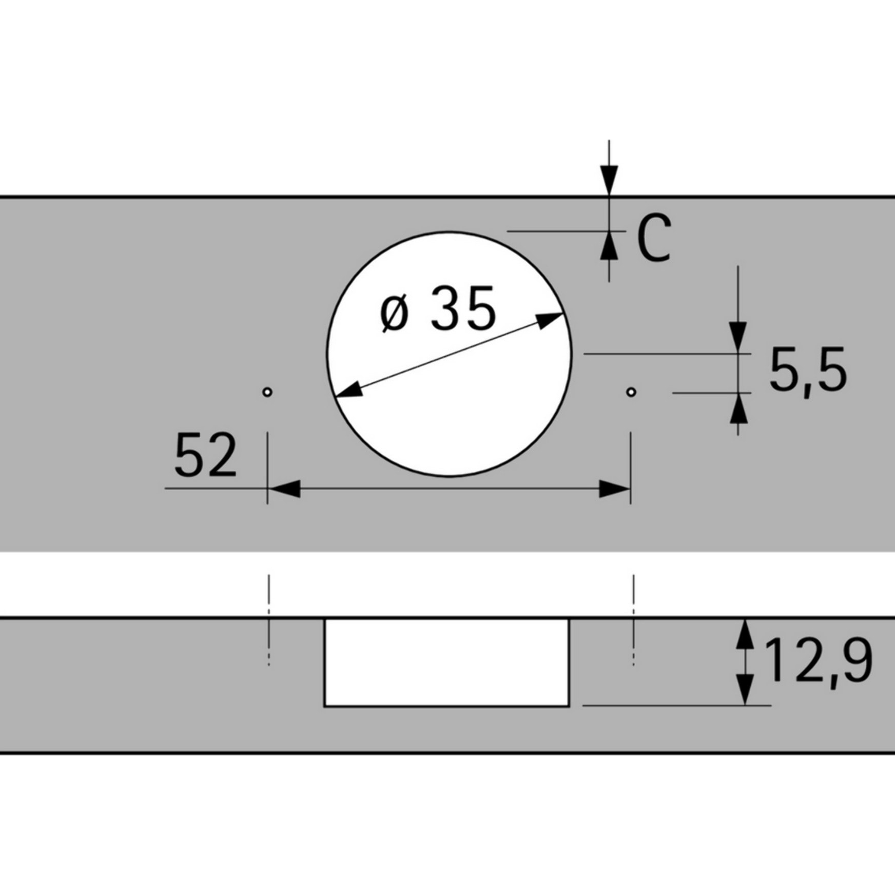 Charnière Sensys avec amortisseur HETTICH à visser - ép.porte 15/28 cais.90° 95°- porte en applique - 9085170