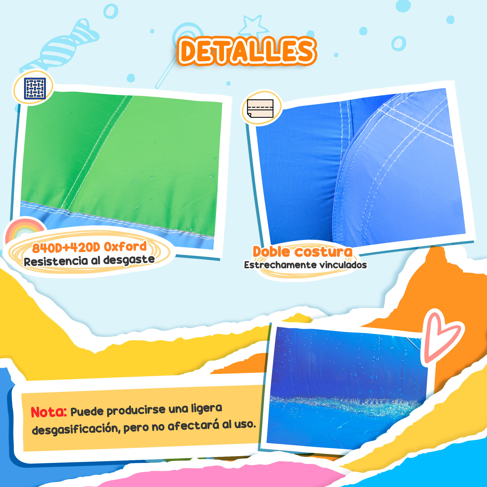 Castillo Hinchable con Soplador 5 en 1 Parque Acuático Hinchable para Niños con Tobogán Piscina Diana y Canasta para Exterior Interior 385x290x180 cm