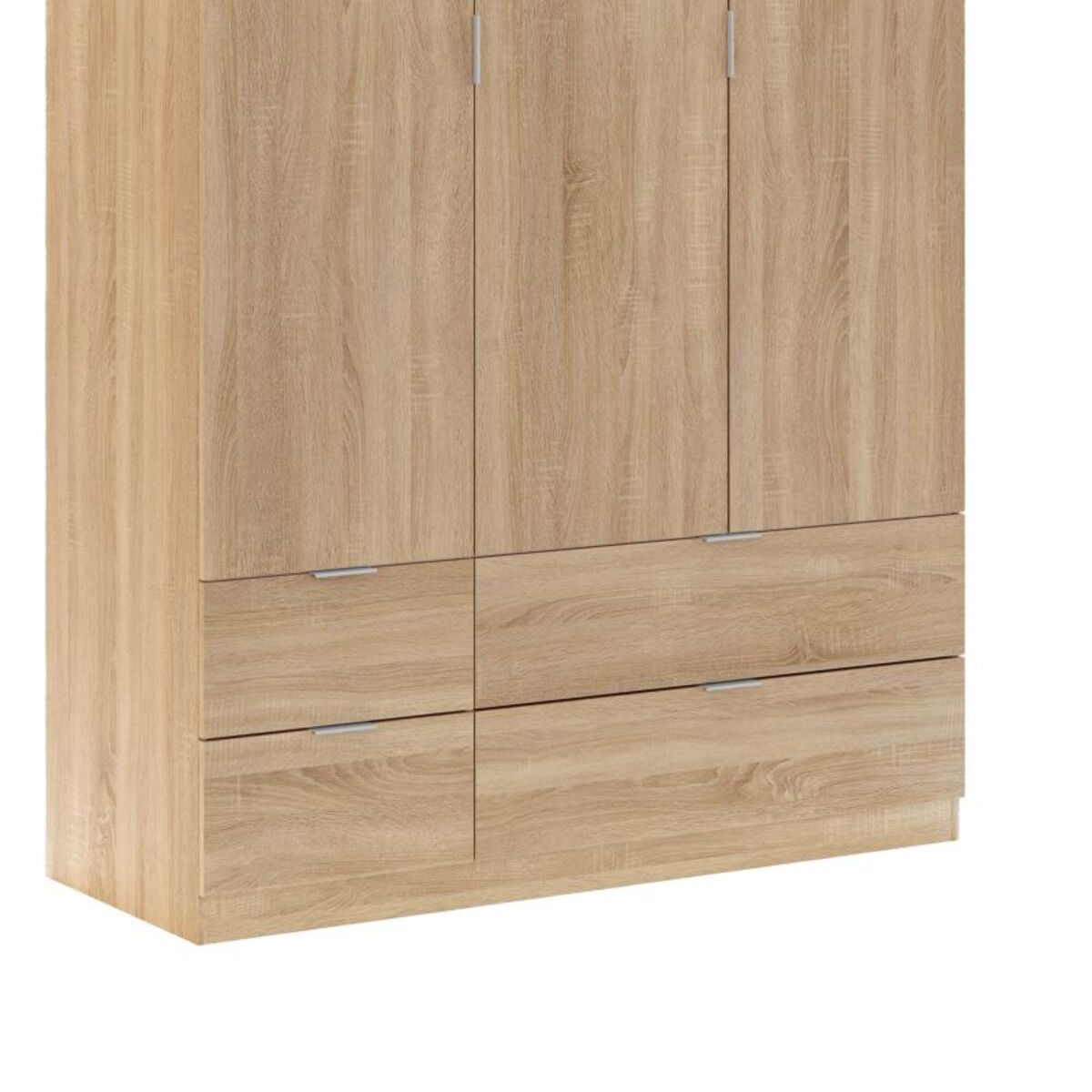 Armario Magan 3 puertas y 4 cajones Roble Canadian