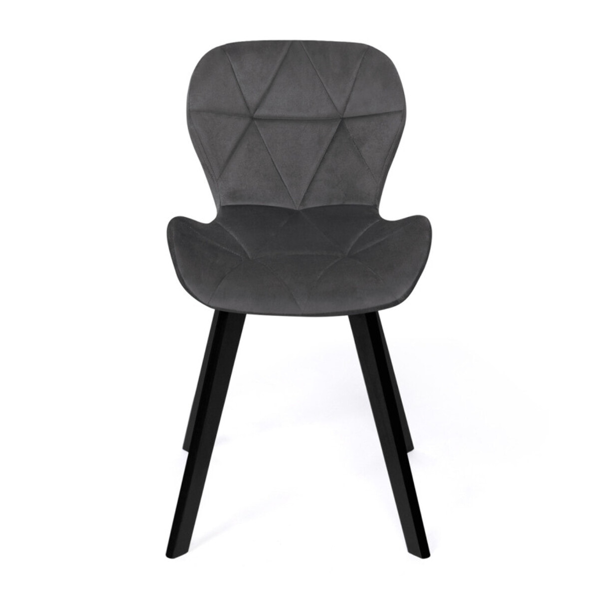 Chaises Daisy en velours et pieds noirs