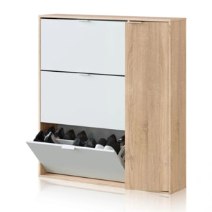 Zapatero Eris 4 Puertas Blanco Artik (Blanco Mate) - Roble Canadian