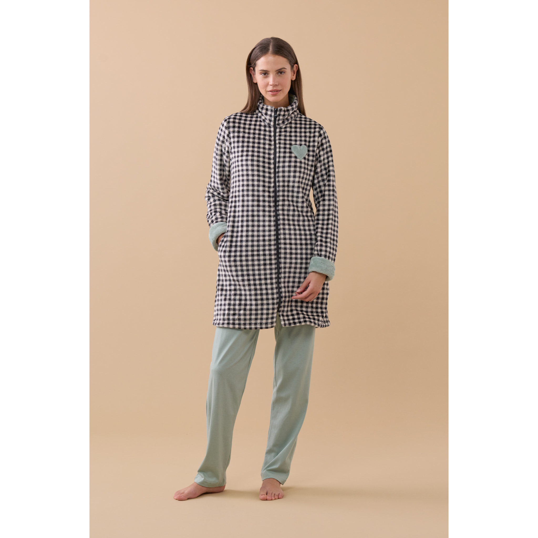 Vestaglia donna maybe in coral con zip Noidinotte