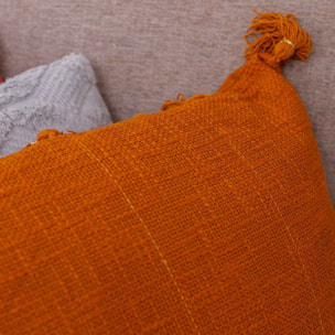 Coussin samael orange pompons