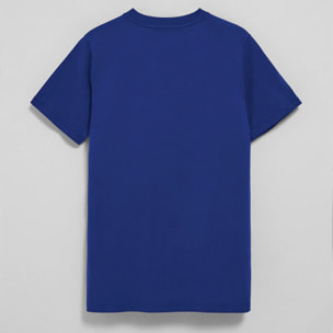 Camiseta azul royal con cuello redondo y bordado Rigby Go