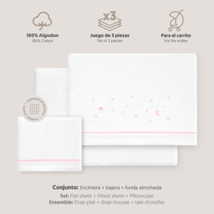 Juego de Sábanas de Coche Franela Estrellas Luna