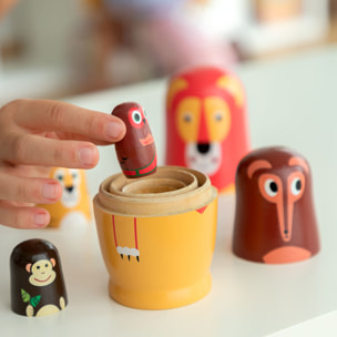 Matryoshka di Legno con Figure di Animali Funimals InnovaGoods 11 Pezzi