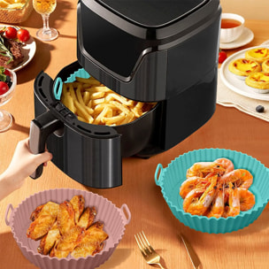 Stampo in silicone con speciali manici per friggitrice ad aria. 20x17x5 cm. Commestibile.