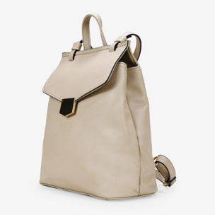 Mochila de vestir con solapa beige