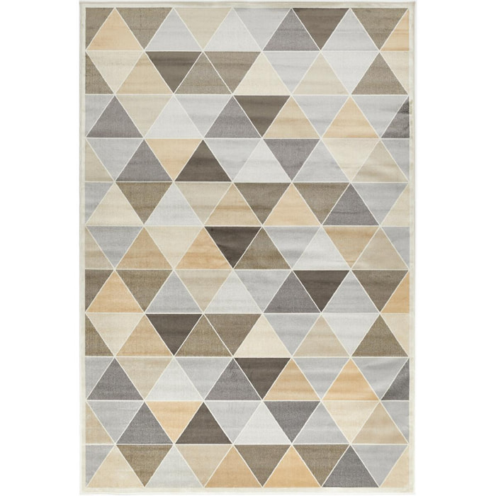 Tapis salon et chambre tissé en laine motif géométrique GAPE