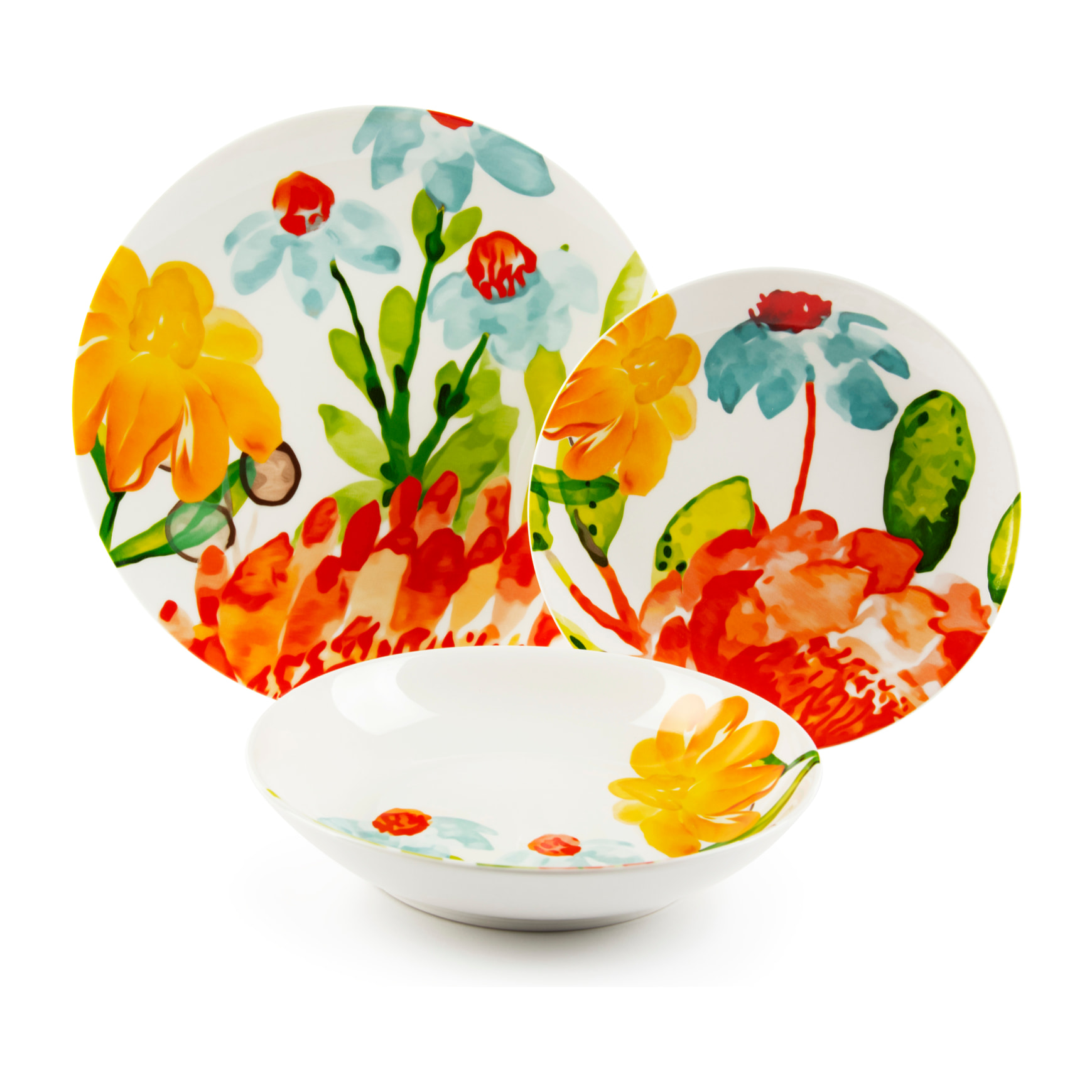 Servizio piatti 18 pezzi Excelsa – Blooming, Porcellana Multicolore