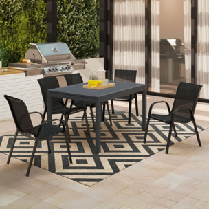 Table de jardin extensible 135-270cm polywood gris