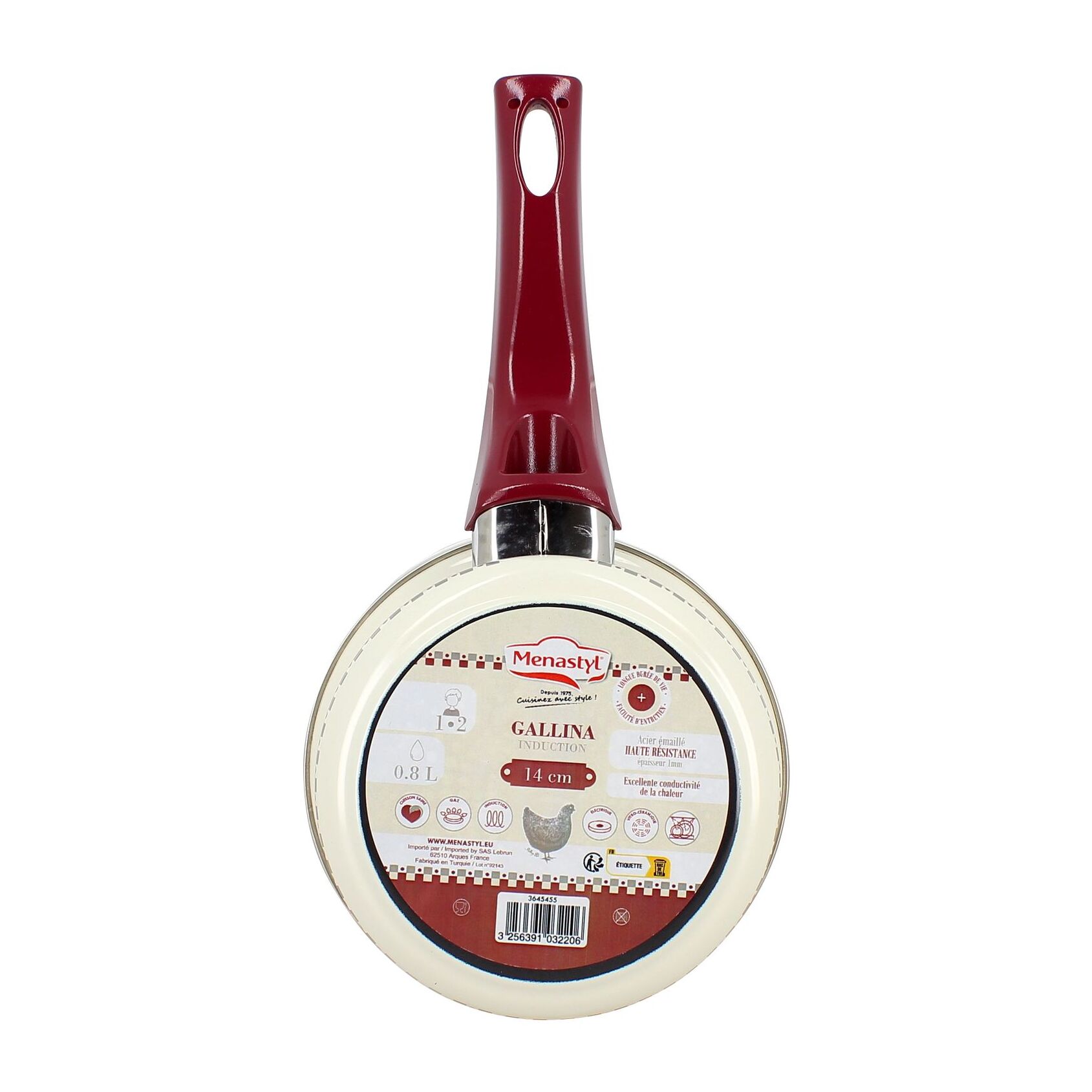 Casserole en acier émaillé 14cm - tous feux GALLINA