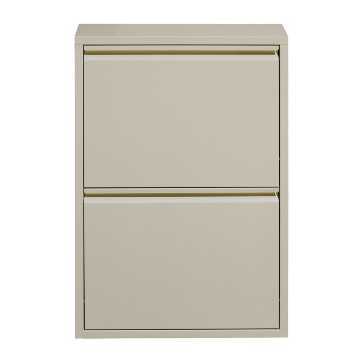 Scarpiera slim 2 ante in metallo avorio - Emy