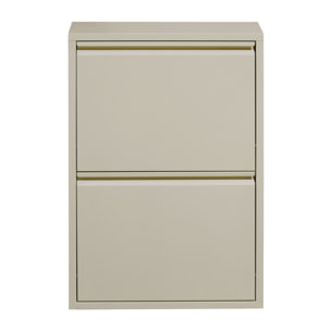 Scarpiera slim 2 ante in metallo avorio - Emy