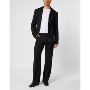 PHILIPP PLEIN Hooded Blazer Pinstripe