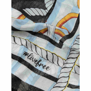Fiorella Rubino - Fular largo con estampado marinero - Light - blue