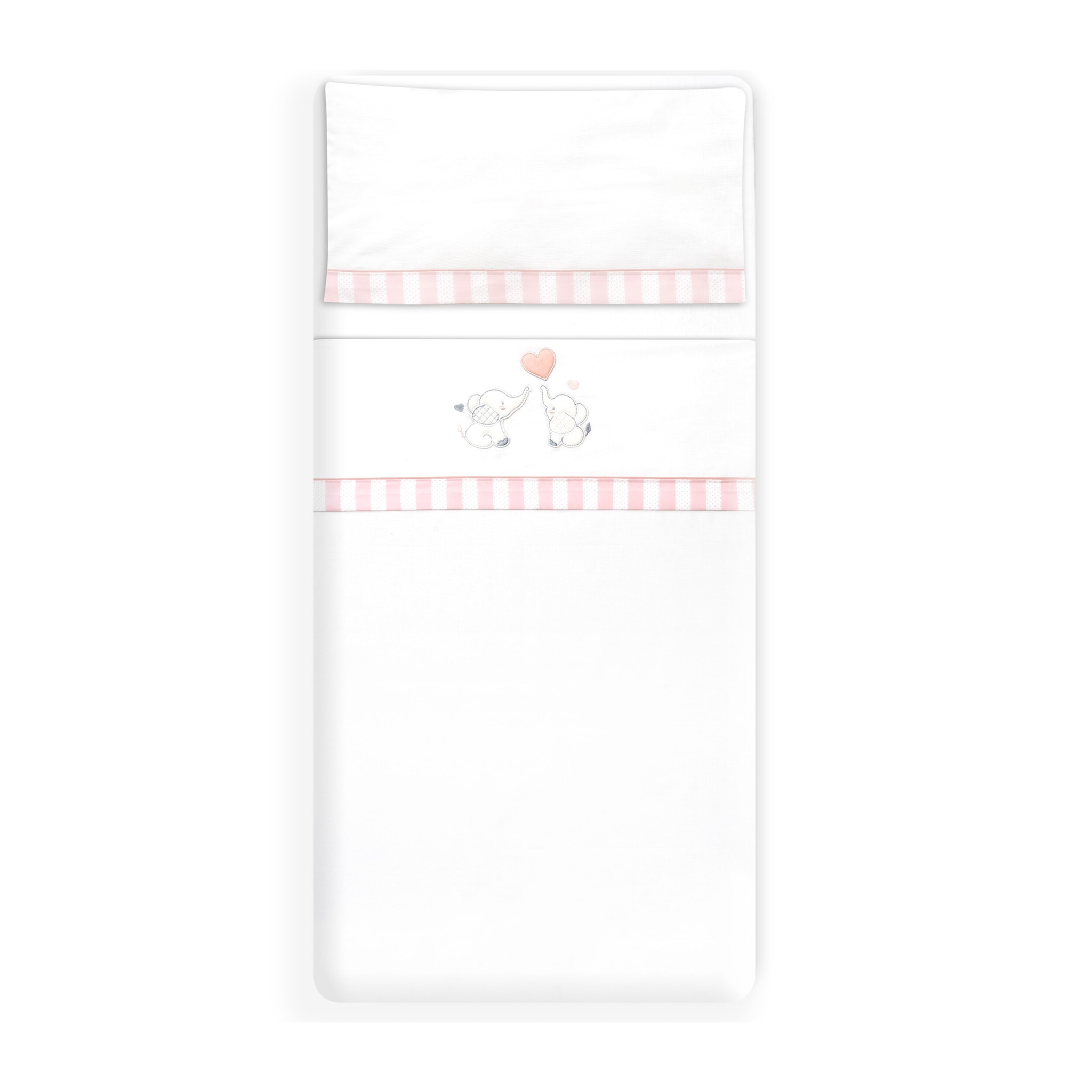 Triptico Minicuna Parejita Elefante Bco/Rosa