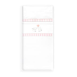 Triptico Minicuna Parejita Elefante Bco/Rosa