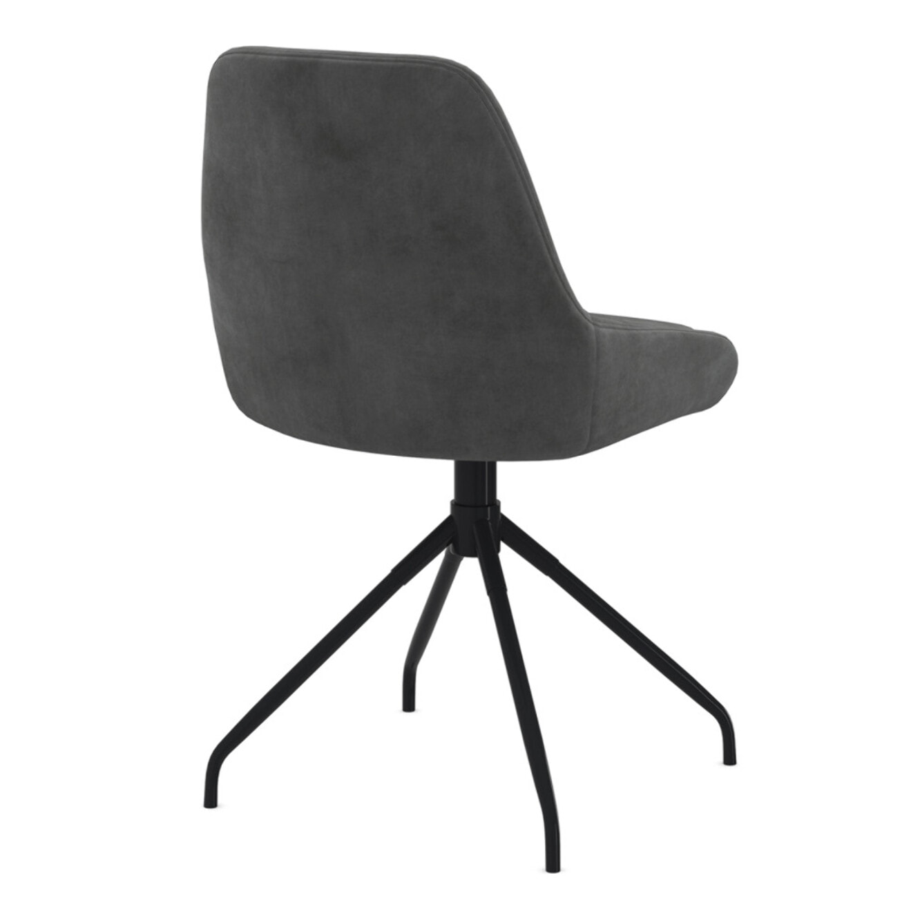 Chaises Olivia pivotantes velours gris pieds métal - lot de 4