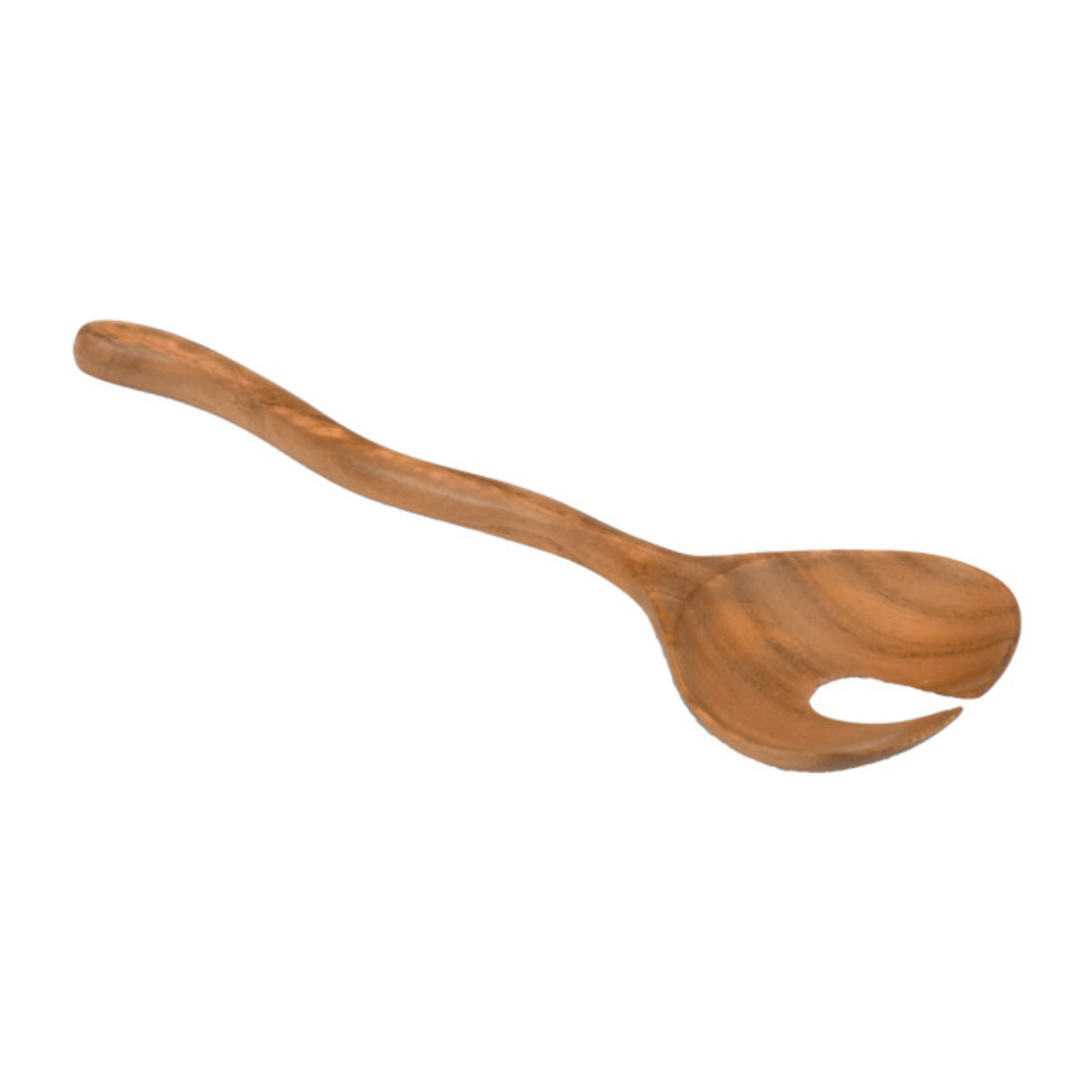 Cuillère percée couvert à salade cuisine 25 cm bois de teck - RAMONA