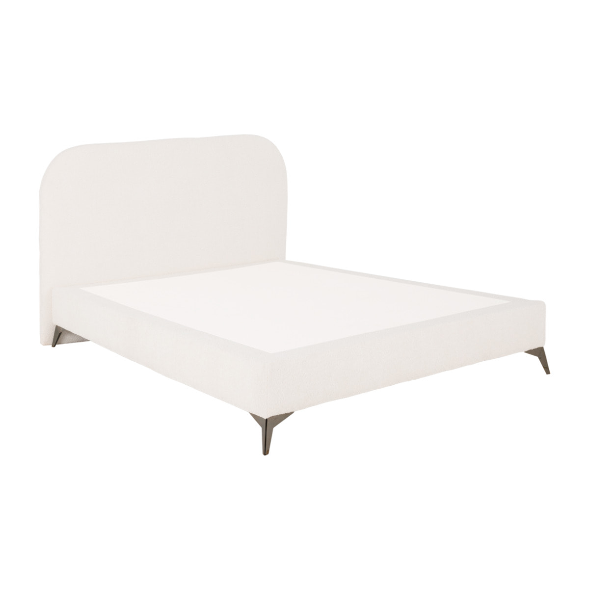 Lit rembourré en boculé blanc pour les matelas en différentes tailles