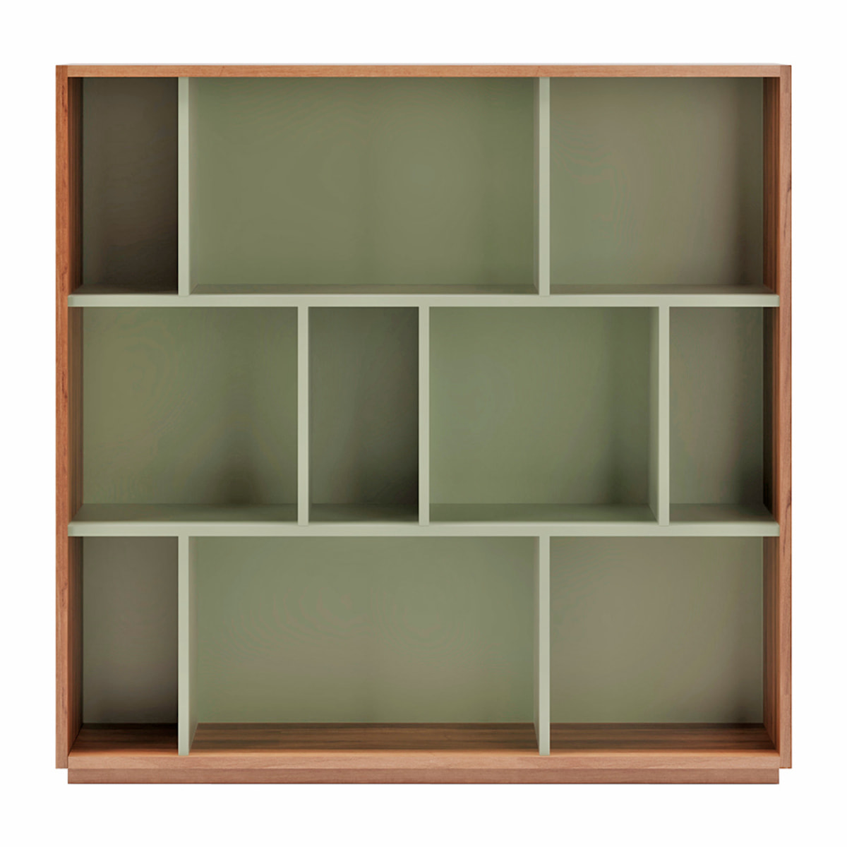 Estantería librería Nack melamina nogal-verde 117x119x32 cm