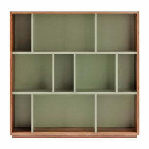 Estantería librería Nack melamina nogal-verde 117x119x32 cm