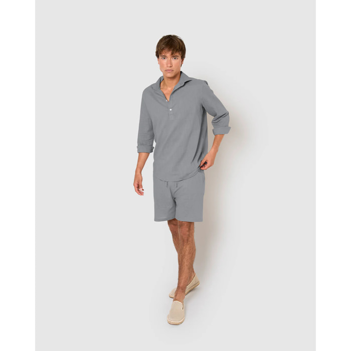 Pantalón corto algodón azul