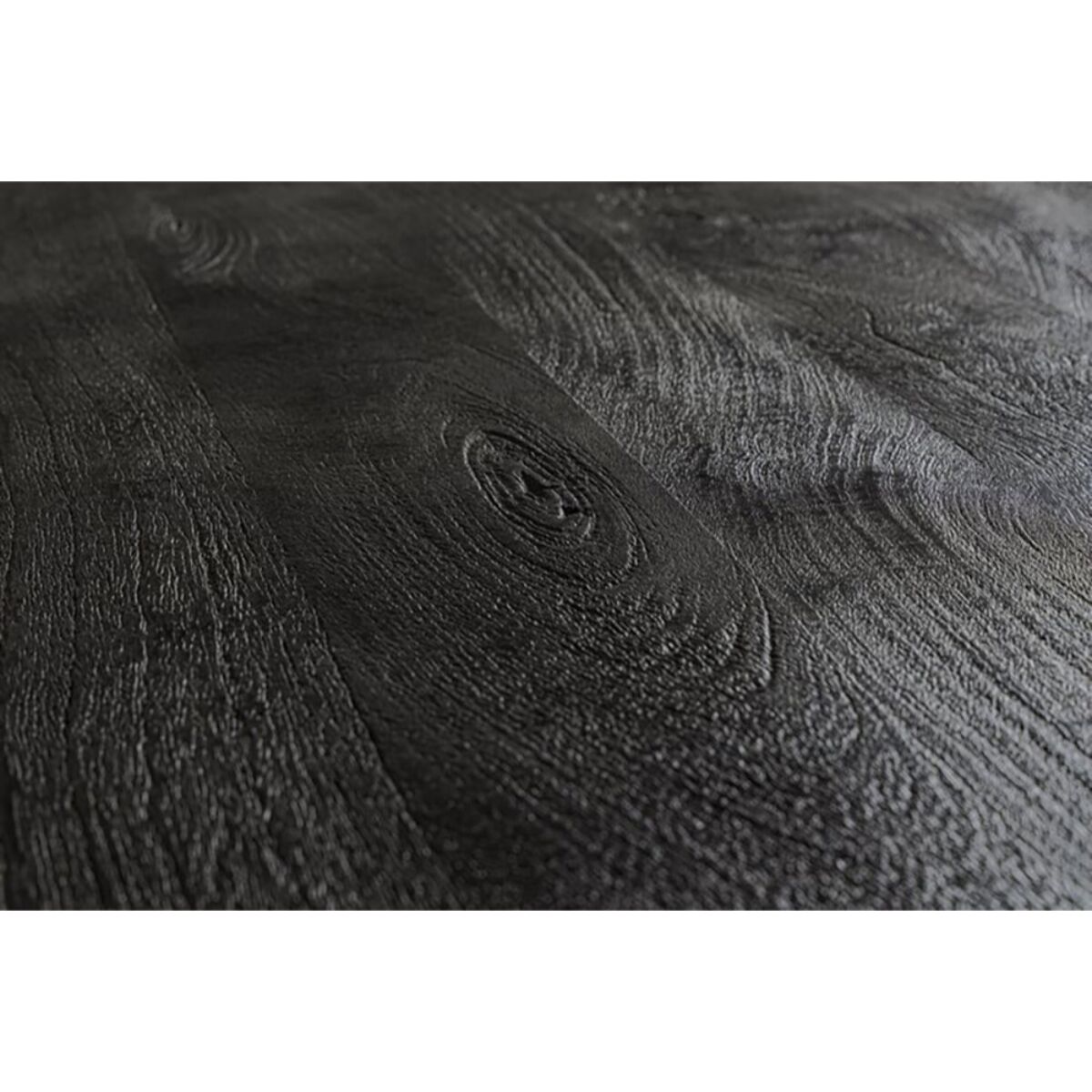 Tavolo HASTINGS rotondo Ø130 in legno di mango nero e base nera acciaio