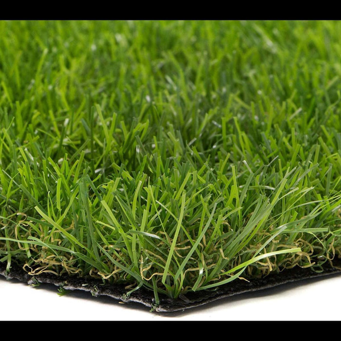 Prato Sintetico Manto Erboso Erba Finta Realistica Giardino 4 Sfumature di Colore Tappeto Erboso Sintetico Anti UV Atossico Drenante 30mm 1x15mt 15mq