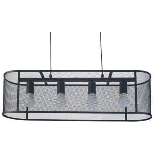 FORLIGHT Colgante Interior LED Numan E27 15W Negro para Comedor, Sala de Estar
