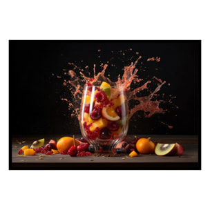 Affiche encadrée verre fruits exotiques fond noir Affiche + cadre en métal - Noir