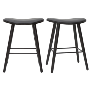 Tabourets de bar design noirs H65 cm (lot de 2) MEADOW