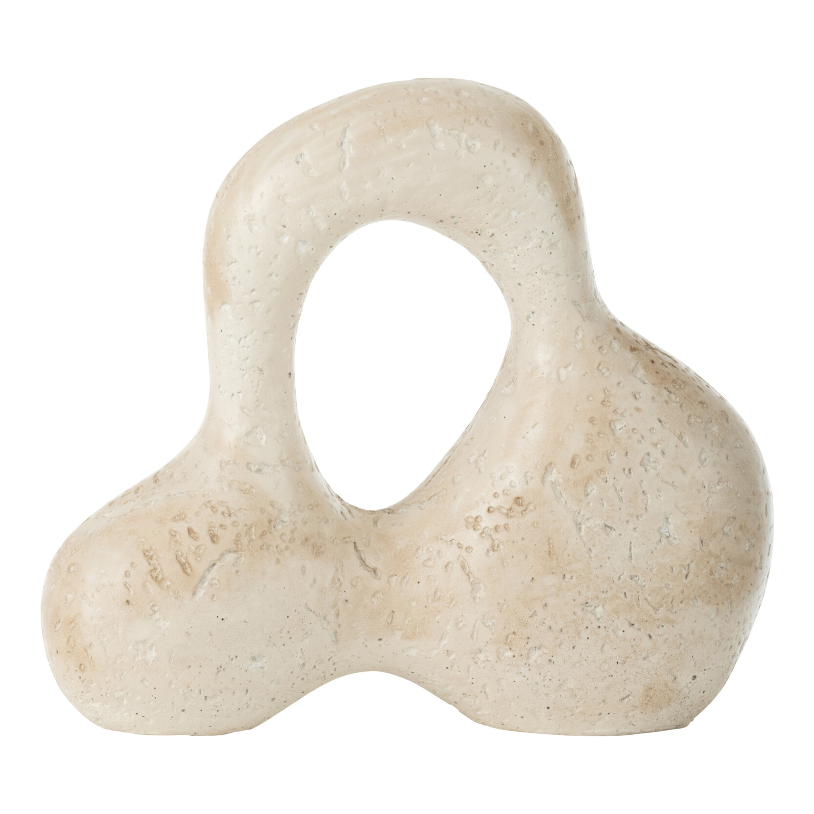 J-Line Figurine Abstraite Olina Ceramique Creme Small