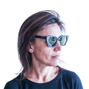 Gafas de sol OCEAN JAIPUR - Negro up y demi marrón down / Verde