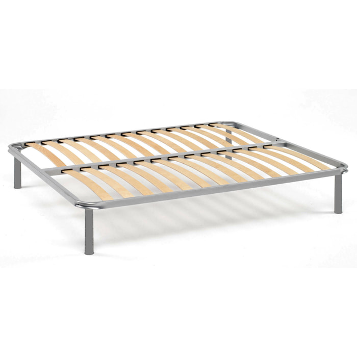 Rete letto matrimoniale Alga, Rete ortopedica in multistrato di betulla a 14 doghe, 100% Made in Italy, cm 180x200h 34