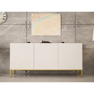 Celeste - buffet bas - 160 cm - style contemporain - Blanc / Doré