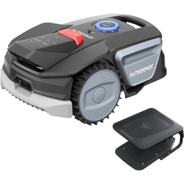 Robot tondeuse SUNSEEKER V1 sans fil périphérique, 300m² de superficie, garage, idéal petit jardin