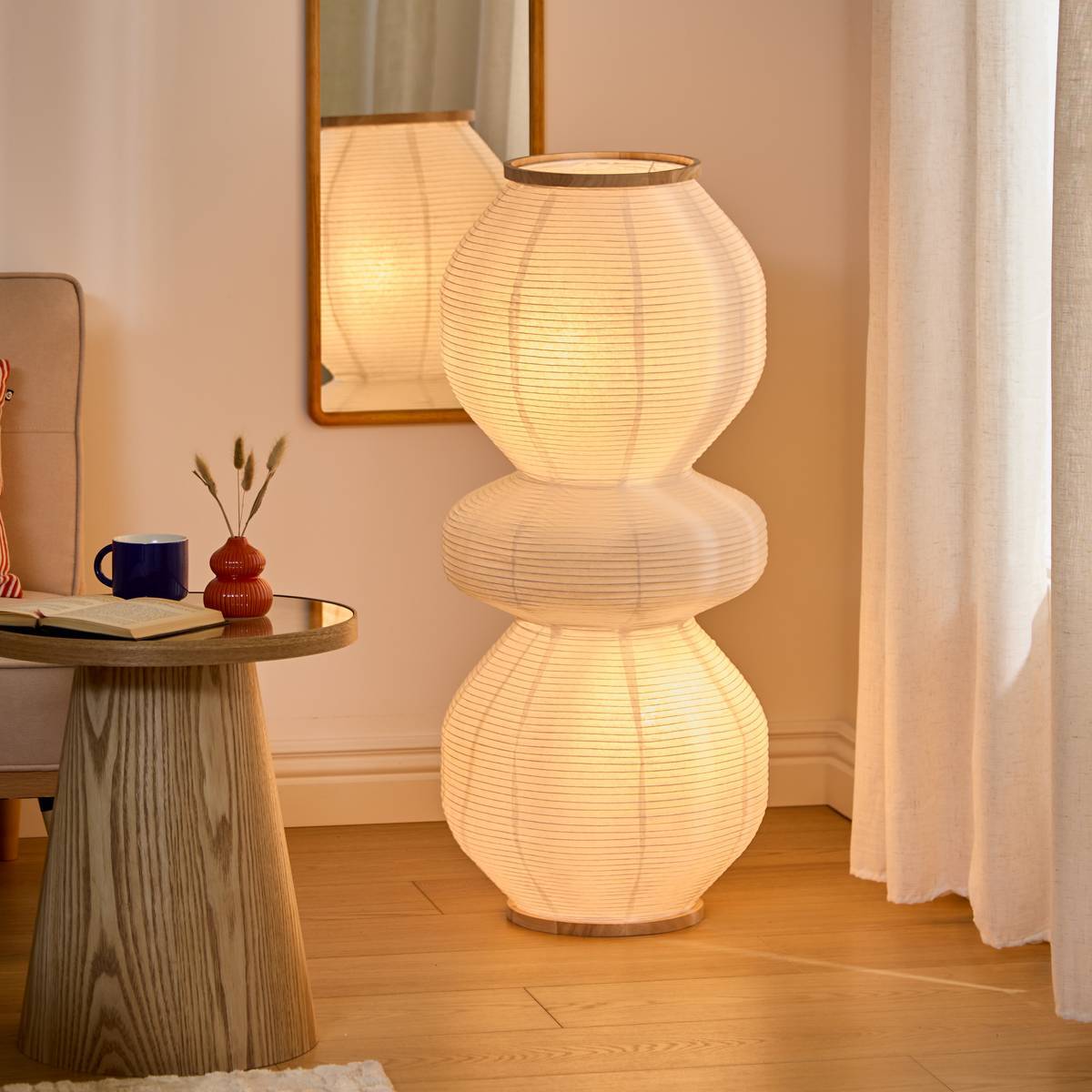 Lampadaire Nika cylindrique H.100cm blanc