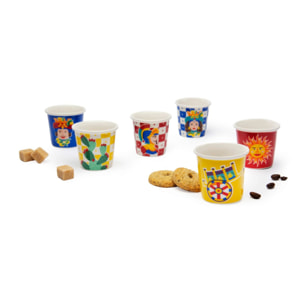 Set 6 Bicchierini Caffè Excelsa – Sicilian Rhapsody, New Bone China Multicolore
