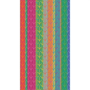Drap de plage pur coton 500 g/m² motif jacquard multicolore Feuillage pop
