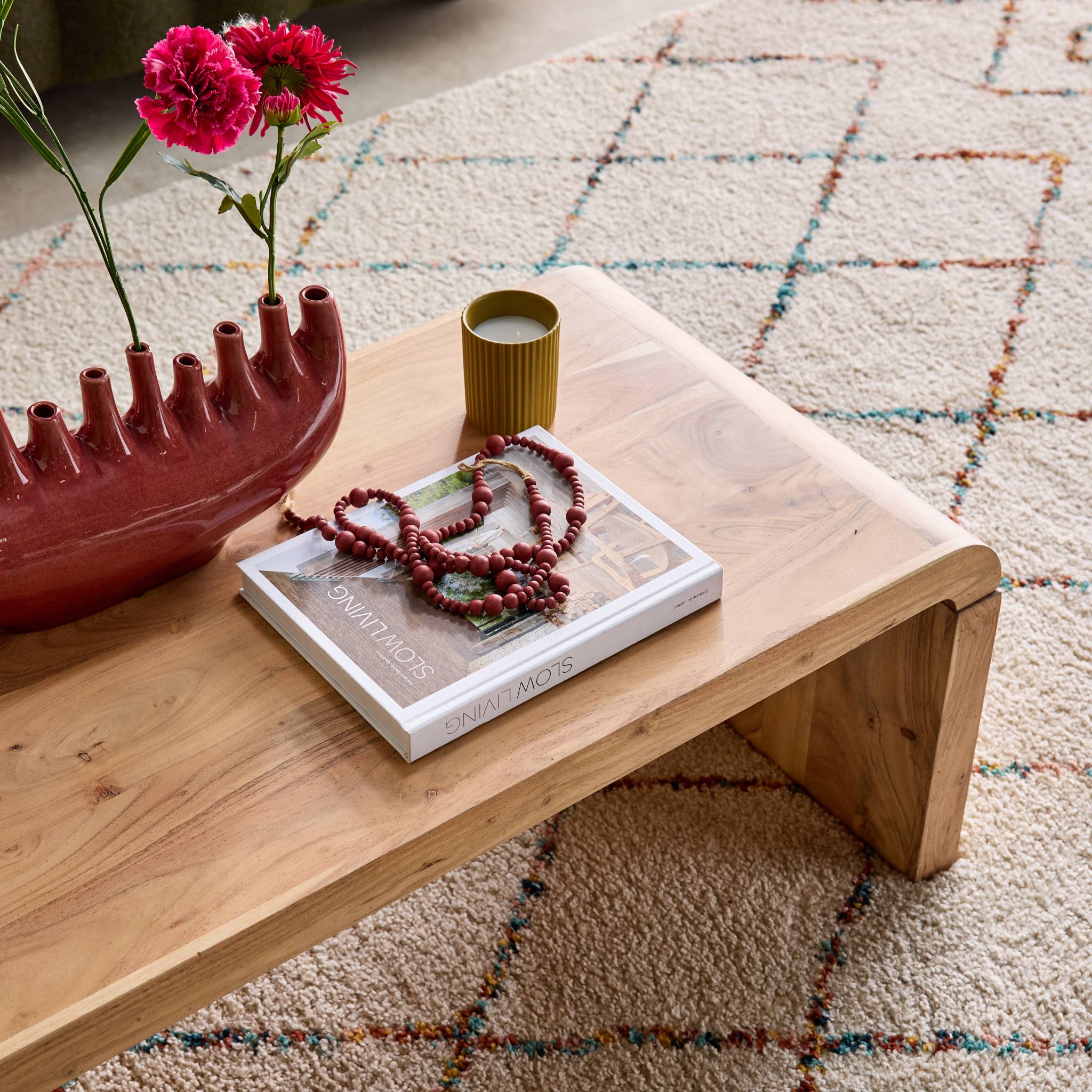 Table basse rectangulaire en acacia massif 100cm