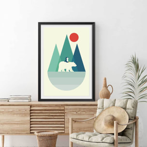 Affiche  walking on the moon Affiche + cadre en bois - Noir